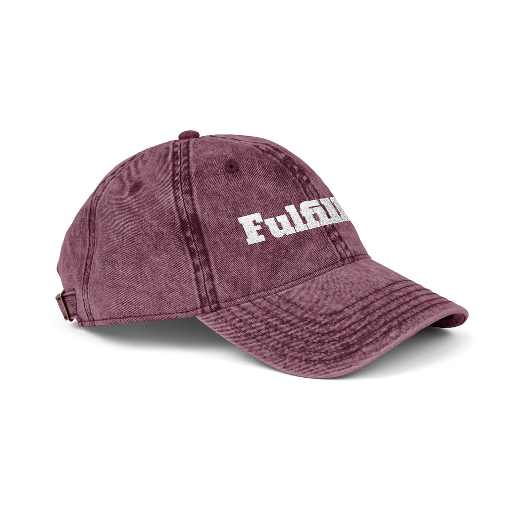 Fulfilled Embroidered Vintage Cap - Distressed Red Dad Hat