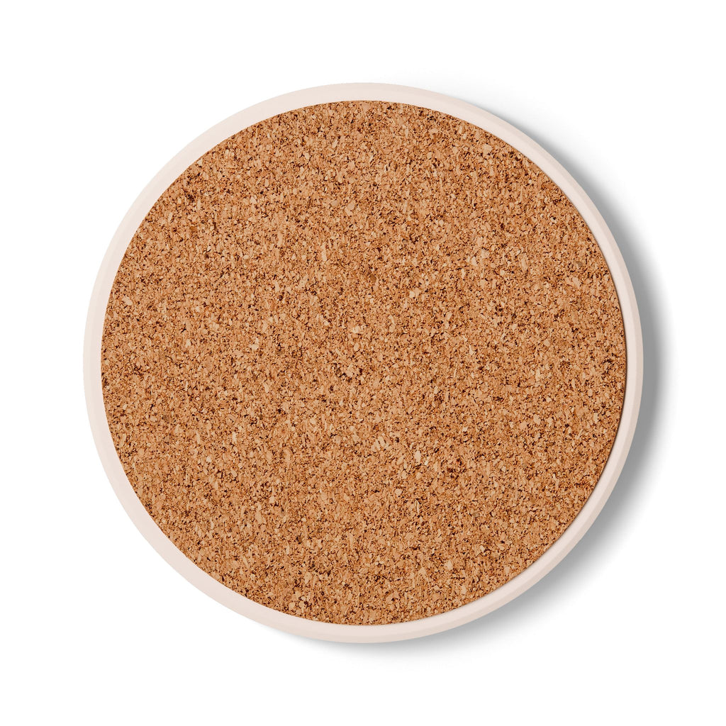 Fulfilled. Ceramic Coaster — Minimal Motivational Drink Coaster for Home & Office