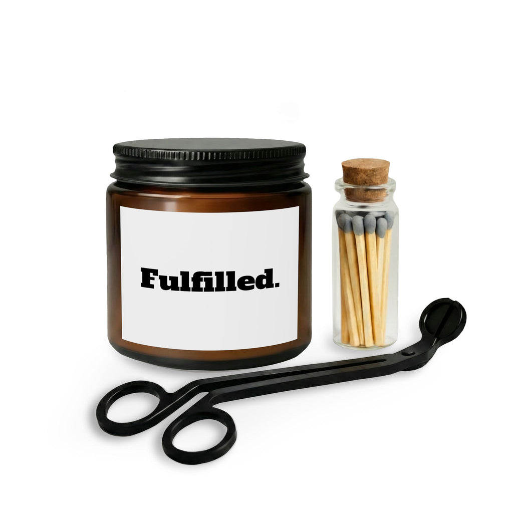 Fulfilled Candle Set — Scented Jar Candle with Matches & Wick Trimmer