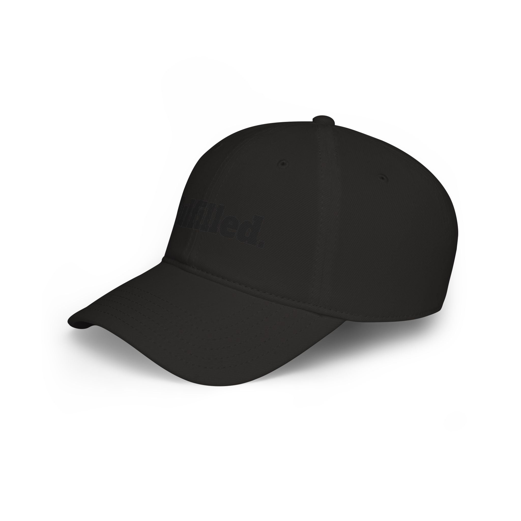 Fulfilled Baseball Cap — Red Low Profile Dad Hat with "Fulfilled." Embroidery