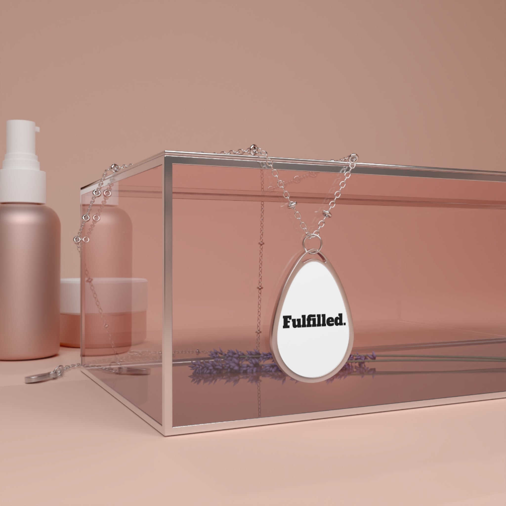 Fulfilled. Oval Pendant Necklace — Inspirational Minimalist Jewelry