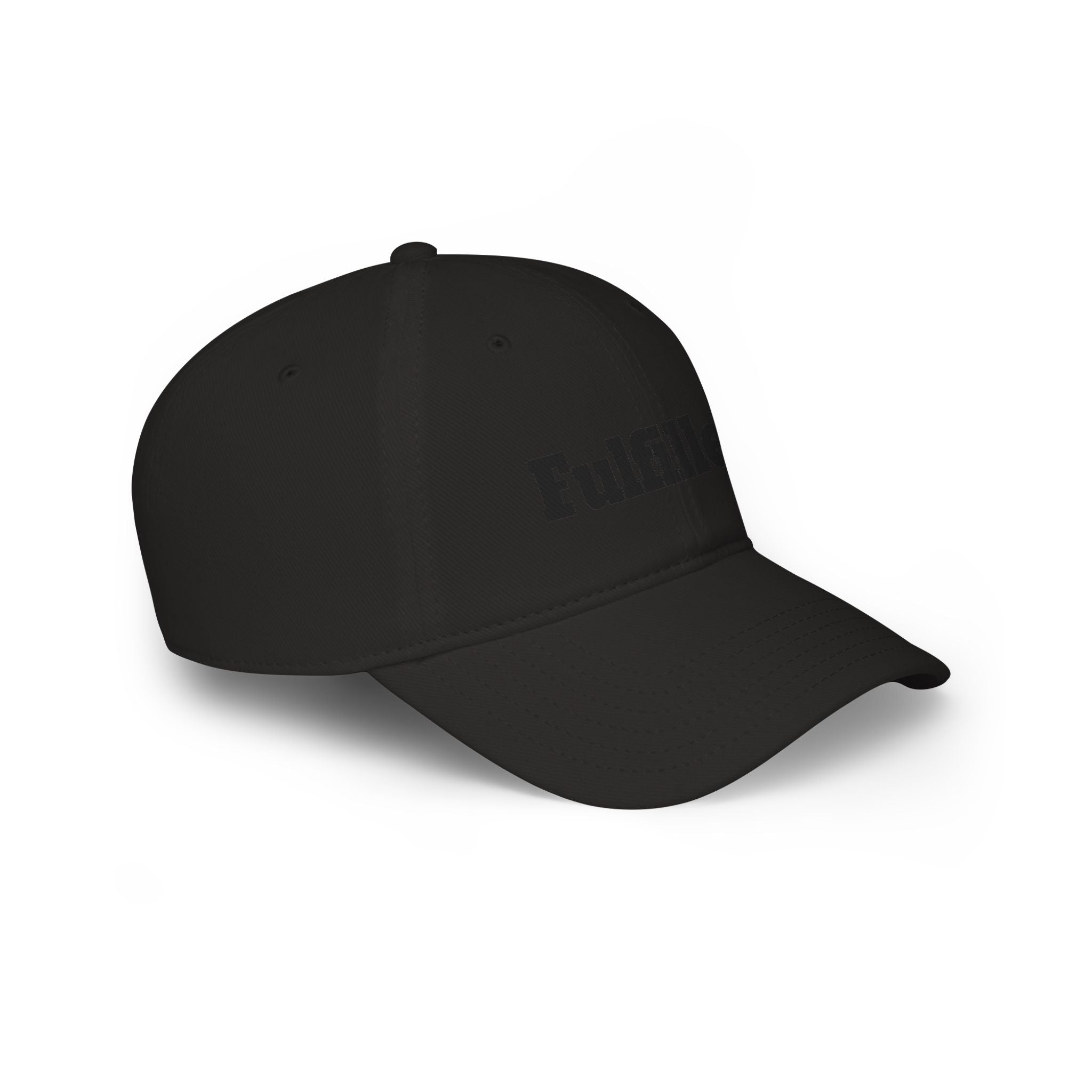 Fulfilled Baseball Cap — Red Low Profile Dad Hat with "Fulfilled." Embroidery
