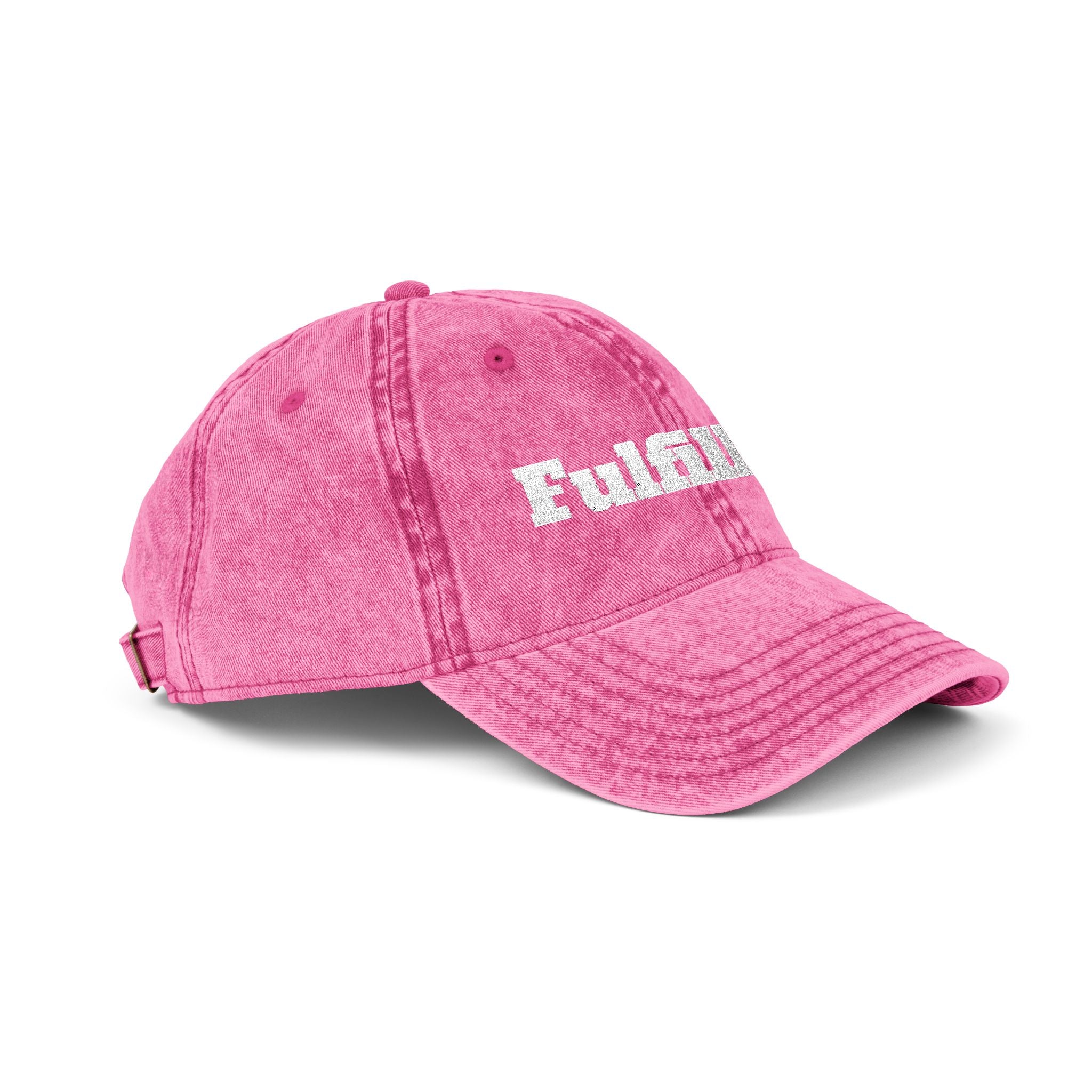Fulfilled Embroidered Vintage Cap - Distressed Red Dad Hat